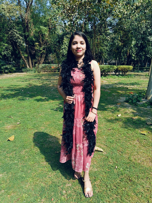 BookMyCostume Fluffy Feather Boa Stole | Soft Feathers Scarf Evening Dress Accessory for Girls | Perfect for Dance Accessory, Costume Parties & Stylish Feather Dress Look